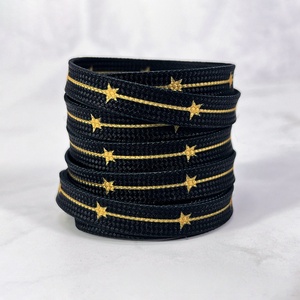 Lacets en polyester à motif étoile, lacets plats de style sport pour baskets décontractées, couleur bleu rouge, lacets de remplacement - Product Image 6