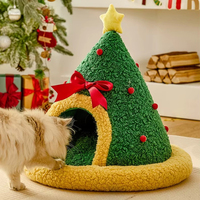 Großhandel Weihnachten Winter Warmes Katzen- und Hundebett Einfarbiges Muster Moderner Stil Waschbares Haustiernest Warm für Komfort Weihnachtsbett