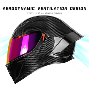 Trọng Lượng Nhẹ Dot Được Phê Duyệt Sợi Carbon Đầy Đủ Mặt Xe Máy Mũ Bảo Hiểm Kép Visor Cuốn Tiểu Thuyết Lớn Spoiler Nhanh Chóng Phát Hành Đường Phố Đua - Product Image 6
