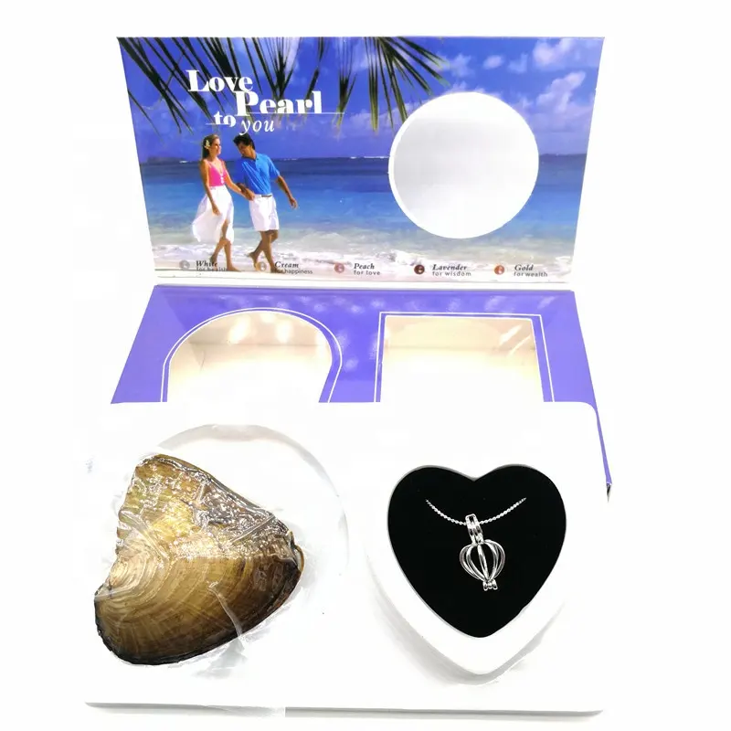 Fashion DIY Love Pearl Necklace Jewelry Gift Box Vacuum Packaging Mussel Set Valentine's Day Gift