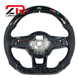 Volante de Fibra de Carbono Forjado con Pantalla LED para Volkswagen MK7 Golf 7 GTI MK6 GTD <span class=keywords><strong>R</strong></span> Gts <span class=keywords><strong>R</strong></span>-<span class=keywords><strong>Line</strong></span> <span class=keywords><strong>Tiguan</strong></span> Scirocco Passat Polo - Product Image 1