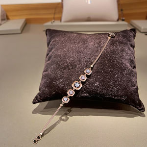 Bracelet tendance en or rose 18 carats et diamants avec bracelet taille sans décoloration bijoux pour femmes et filles - Product Image 1