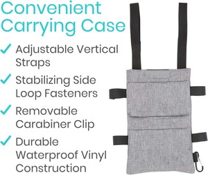 Bolsa de Almacenamiento para Muletas y Bastones, Ligera, con Bolsillos, Color Negro/Gris, para Piernas Fracturadas, Muestra Gratis - Product Image 6