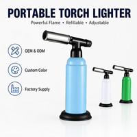 Briquet torche à flamme jet réglable et rechargeable YIZHENG YZ-089, coupe-vent, en métal, pour cuisine, cigares, tabac, camping