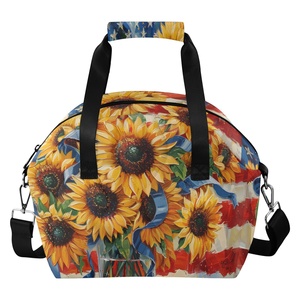 Nouvelle sacoche isotherme personnalisée jaune tournesol, durable et imperméable, facile à transporter et à garder au chaud - Product Image 1