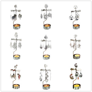 Benutzer definierte Metall Topper Karussell Kerze Tee licht halter Spinn kerzenhalter <span class=keywords><strong>Rotary</strong></span> Kerzenhalter Katze Für Weihnachten Kleines Geschenk - Product Image 5