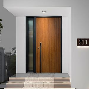 Porte d'entrée de style américain personnalisée professionnelle Double portes de sécurité blindées en métal aluminium pour la maison Villa - Product Image 5