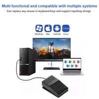 Adaptador USB de teclado y ratón preprogramado con control de pedal para juegos de PC, multimedia y imágenes de ultrasonido