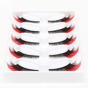 <span class=keywords><strong>5</strong></span> Pares de Pestañas Postizas de Visón Sintético Multicapa 3D Estereoscópicas Coloridas Ojo de Gato con Base de Plástico y Algodón, Estilo Europeo Americano - Product Image 4