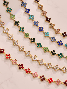 <span class=keywords><strong>Collana</strong></span> da Donna ZX con Fiore Smaltato Colorato in Acciaio Inossidabile Placcato Oro 18K, Resistente all'Ossidazione, <span class=keywords><strong>Collana</strong></span> a Quadrifoglio - Product Image 6