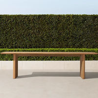 Ensemble de mobilier de jardin moderne extérieur en teck Table à manger et chaises de luxe en bois massif 6-8 places Patio Hotel Villa Restaurant 1 Set