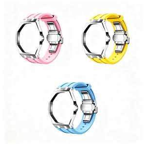 Boîtier et bracelet de montre en acier inoxydable Upro pour kit de modification AP-swatch Savonnette Royal Pop, avec couronne à 3 heures, pour conversion en montre de poche - Product Image 3