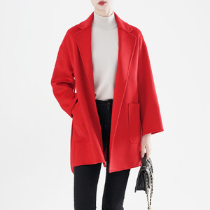 Automne hiver <span class=keywords><strong>mi</strong></span>-<span class=keywords><strong>long</strong></span> col queue 100% laine cachemire Double face femmes <span class=keywords><strong>manteau</strong></span> - Product Image 2