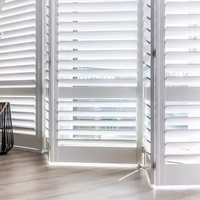 Volets de sécurité horizontaux ou verticaux en bois de tilleul ou PVC, design britannique, pour fenêtres