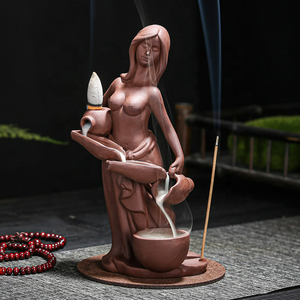10*<span class=keywords><strong>14</strong></span>*21.5cm ragazza Sexy forma donna incensiere in ceramica grande riflusso incenso <span class=keywords><strong>Oud</strong></span> bruciatore cascata fontana di fumo - Product Image 5