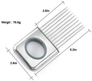 과일 야채 도구 스테인레스 스틸 쉬운 양파 홀더 슬라이서 가이드 토마토 홀더 커터 더 이상 냄새 나는 손 주방 가제트
