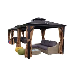 Professionele Fabrikant Camping Groothandel Hout Outdoor Achtertuin Tent Tuinhuisje Wegen Met Regen Goten