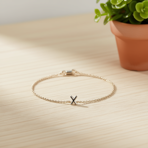 Cavigliera in acciaio inossidabile con lettera X, design minimalista per donna, gioielli alla moda - Product Image 3