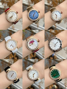 Reloj de Pulsera de Lujo para Mujer, con Cuarzo, Bisel de Diamantes, Esfera de Nácar, Correa de Cuero Premium, Elegante - Product Image 1