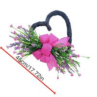 Nouvelle Guirlande de Porte en Forme de Cœur Réaliste pour la Saint-Valentin et la Fête des Mères, Décoration Suspendue pour Porte d'Entrée