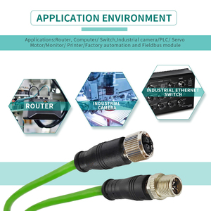 10Gbps M12 X-Code 8-Pin Kabel Doppelt Abgeschirmtes Cat6A Ethernet Wasserdichtes IP67 Hochflexibles PVC oder PUR Kabelbaum für Industrie - Product Image 4