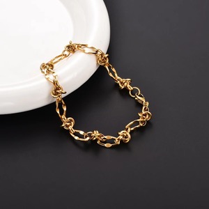 Hip Hop Men's <b>Bracelet</b> Stainless Steel Knotted Hand Chain <b>Gold</b> Plated Unique Chunky Link Bangle Punk Jewelry for <b>Boys</b> - Product Image 3