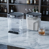 Ensemble de 2 boîtes de conservation hermétiques en plastique transparent Progressif International ProKeeper+ avec accessoires magnétiques pour rangement de cuisine