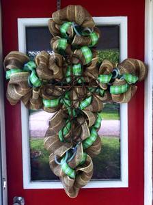 उच्च गुणवत्ता <span class=keywords><strong>18</strong></span> इंच पार क्लैंप शैली पुष्पांजलि फार्म DIY सजावट धातु तार पुष्पांजलि फ्रेम - Product Image 6