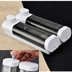 Magica <span class=keywords><strong>ventosa</strong></span> 300ml * 2 bagno montaggio a parete doppio <span class=keywords><strong>sapone</strong></span> liquido <span class=keywords><strong>Dispenser</strong></span> mano macchina per lavare le mani - Product Image 4