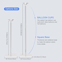 Support de ballons carré transparent en plastique pour mariage et anniversaire, ensemble de colonnes durables de 40-80 cm pour décoration intérieure
