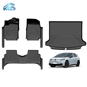 Tapetes de Piso para Auto Impermeables de TPE KQD, Juego Completo de 4 Piezas para Volkswagen ID3 (3-3.5mm de Grosor, Patrón Geométrico) - Product Image 1