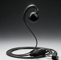 Radio bidirectionnelle de style Motorola RayTalk EM-3327 avec écouteur en forme de C et écouteurs TWS à réduction de bruit PTT Noir