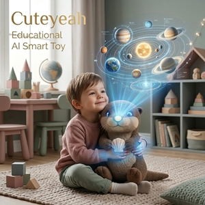 Jouet en peluche Otter IA interactif pour la <span class=keywords><strong>maternelle</strong></span>, avec fonction de questions et réponses, animal parlant intelligent, jouet éducatif STEM pour l'éveil cognitif, vente en gros OEM - Product Image 1