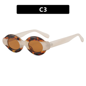 Lunettes de soleil ovales à monture intégrale UV400, style rétro, unisexe, protection solaire pour adultes, mode streetwear - Product Image 3