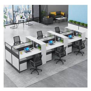 <span class=keywords><strong>New</strong></span> thiết kế hiện đại thương mại đồ nội thất Modular máy tính Workstation phân vùng kính 4-người bàn văn phòng - Product Image 1