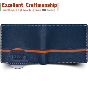 Men's <b>Genuine</b> <b>Leather</b> <b>Wallet</b> Short Style Top Layer Cowhide Lychee Pattern Anti-Fraud Waterproof Multi-Card Slot Everyday Use - Product Image 4