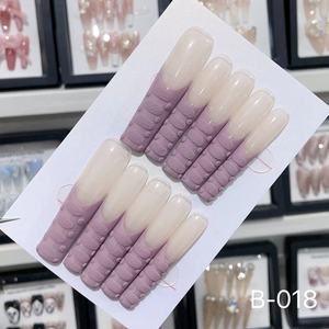 3D maravilloso Cristal de alta calidad 100% hecho a mano Gel arte prensa en las uñas al por mayor de alta calidad ataúd uñas artificiales - Product Image 4