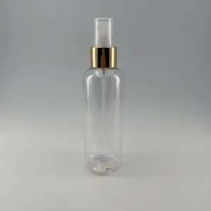 Toptan 100ml temizle PET kozmetik konteyner plastik parfüm şişesi ile 20/410 24/410 püskürtücü alüminyum sis püskürtücü