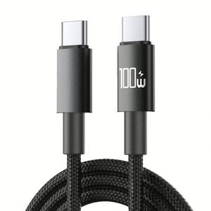 High-<b>Power</b> 100w Data <b>Cable</b> Nylon Braided 480Mbps Data Transfer Type C to Type C <b>Cable</b> Fast Charging Cord 1M - Product Image 1