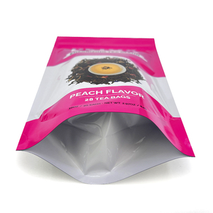 Sacs en plastique mylar au design de marque personnalisé sacs d'emballage en feuille d'aluminium anti-odeur refermable avec fermeture à glissière et fermeture à glissière feuilles de thé mélange de thé - Product Image 5