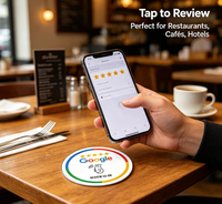 Adesivi NFC per Recensioni Google NFC213 Compatibili 13.56MHz, Logo Personalizzato, Impermeabili, per Ristoranti e Hotel, OEM