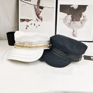Nuevo patrón de diseño de marca famosa de diseño sombreros logotipo correcto C & D de tapas personalizado bordado sombrero boina sombreros