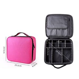 Bolsa de maquillaje de viaje portátil de gran capacidad con cierre de cremallera y logotipo personalizado al por mayor, funda para maquilladores - Product Image 3