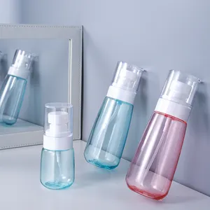 Atacado redondo sem ar vazio clara 100ml óleo facial 100ml garrafa de plástico spray shampoo loção recipiente