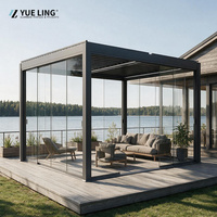 Pergola de jardin extérieure en aluminium à toit à lames orientables, taille personnalisée pour les entrepreneurs en aménagement paysager, pergola imperméable pour cour, ombrage contre la pluie