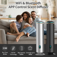 Diffuseur d'arômes électrique sans eau de luxe 120 ml avec technologie d'air froid, couverture de 200 m², contrôlé par application pour hôtels et usage domestique