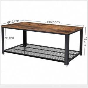 Tavolo Centrale in Stile <span class=keywords><strong>Vintage</strong></span> Americano Semplice e Retrò, <span class=keywords><strong>Scrivania</strong></span> con Contenitore in Legno e <span class=keywords><strong>Metallo</strong></span> Marrone Retrò - Product Image 3