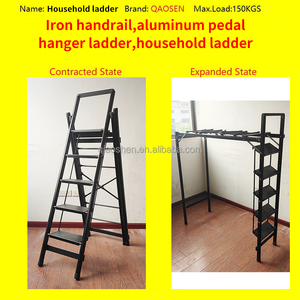 Séchoir à <span class=keywords><strong>linge</strong></span> industriel en aluminium à 3/4/5 marches avec marchepieds et main courante en fer, capacité 150 kg, sécurité renforcée, extérieur, noir - Product Image 5