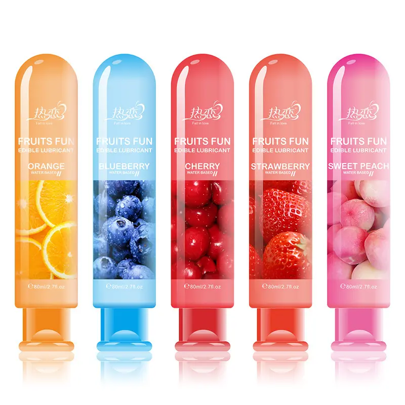 Sapore di frutta lubrificante Gel personale a base d'acqua anale passione fragola 80ml bottiglia lubrificante olio lubrificante per il sesso prodotti del sesso per adulti