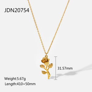 Stainless Steel Jewelry Valentines Day <strong>Gift</strong> 18K Gold Rose Flower Necklace Girlfriend <strong>Wife</strong> Women <strong>Birthday</strong> <strong>Gifts</strong> - Product Image 6